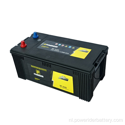 12V 200AH N200 MF Lood-Acid Auto Startbatterij